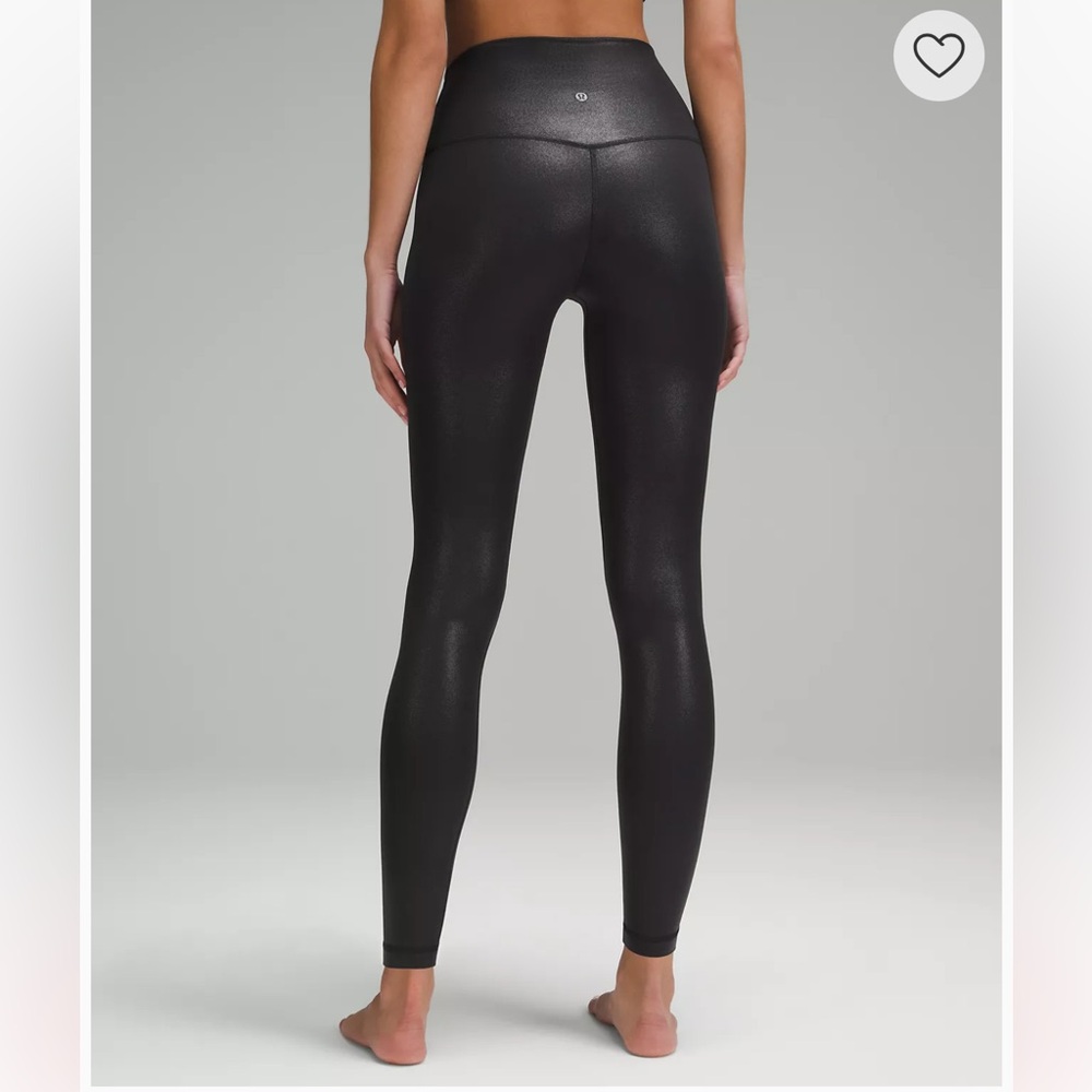 Lululemon SHINE FOIL Align leggings size 10 Black
